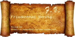 Friedenthal Verita névjegykártya